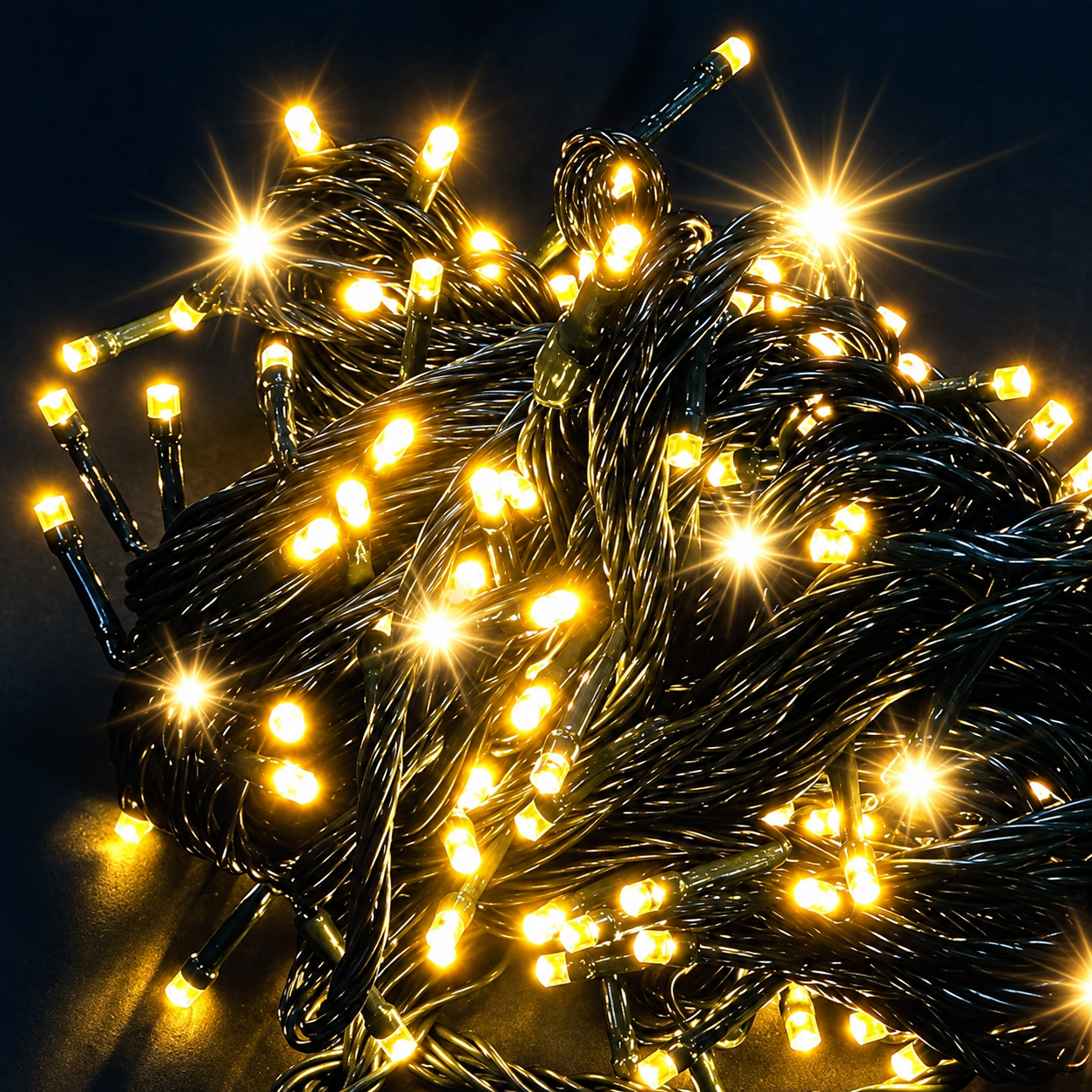 String lights with 100% sparkling