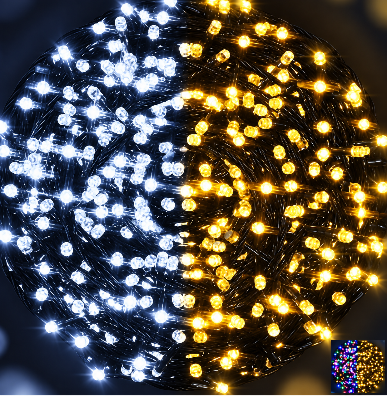 Dual-color string lights with functions